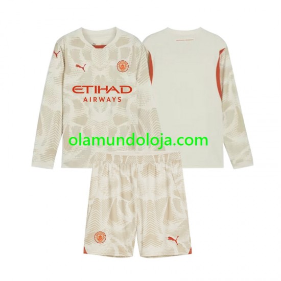 Camisola Manchester City Guarda-redes Criança Equipamento Terceiro 2024-2025 Manga Comprida